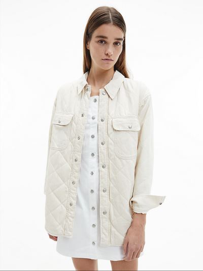 Calvin Klein Ruhák HU107115 | Calvin Klein Padded Denim Női Ingdzseki Világos Kék